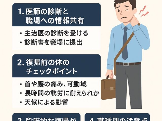 交通事故後の仕事復帰のポイント