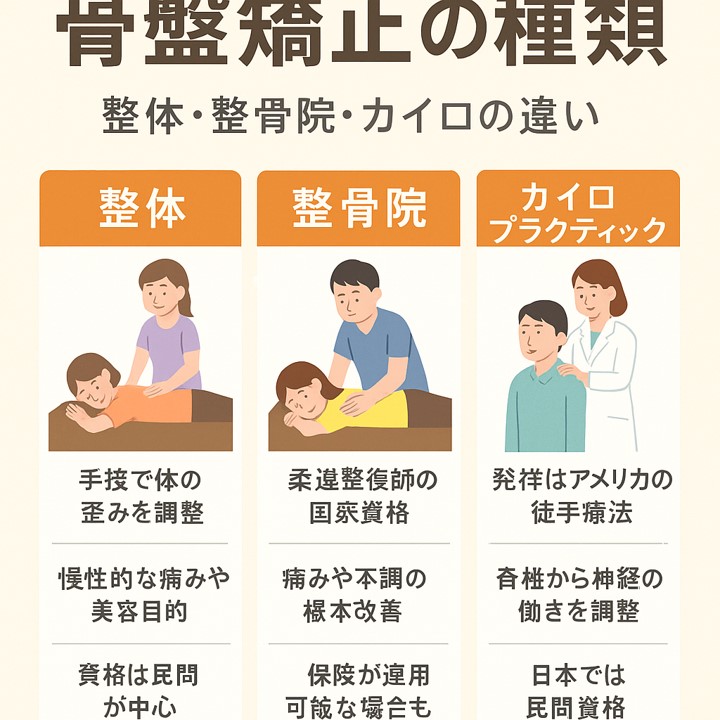 骨盤矯正の種類｜整体・整骨院・カイロの違い/江東区北砂 | らいおん