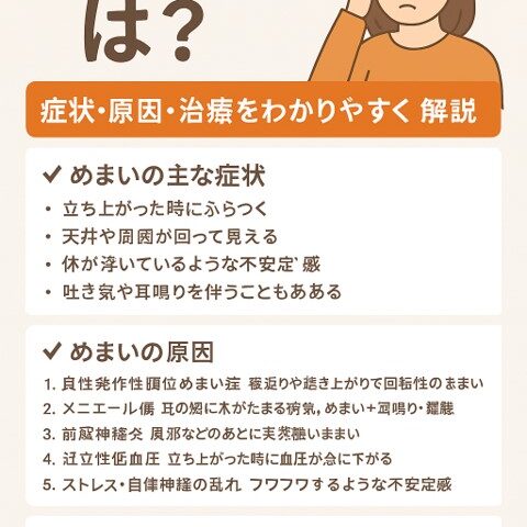 めまいとは？症状・原因・治療をわかりやすく解説/江東区北砂