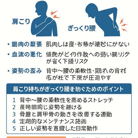 肩こり持ちはぎっくり腰になりやすい？/江東区北砂