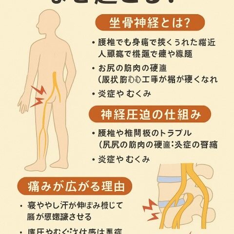 坐骨神経痛の痛みはなぜ起こる？神経圧迫の仕組み｜整骨院が解説