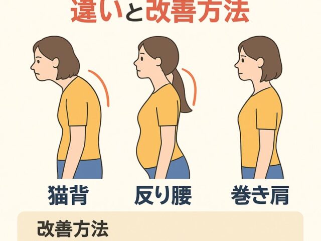 猫背・反り腰・巻き肩の違いと改善方法/江東区北砂