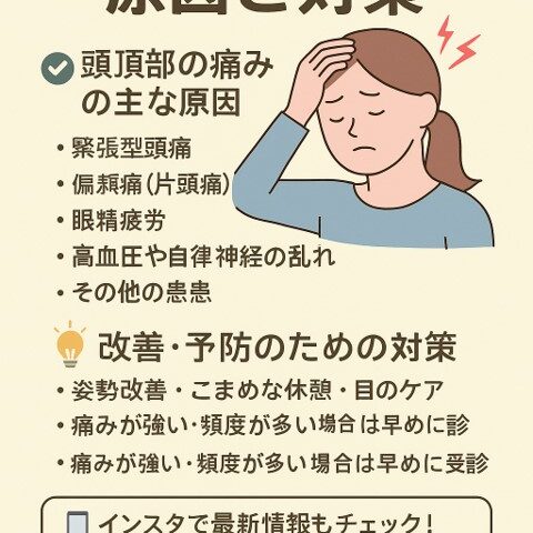 頭頂部の痛みの原因と対策/江東区北砂