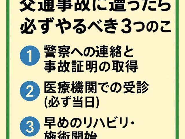 交通事故に遭ったら必ずやるべき3つのこと/江東区北砂