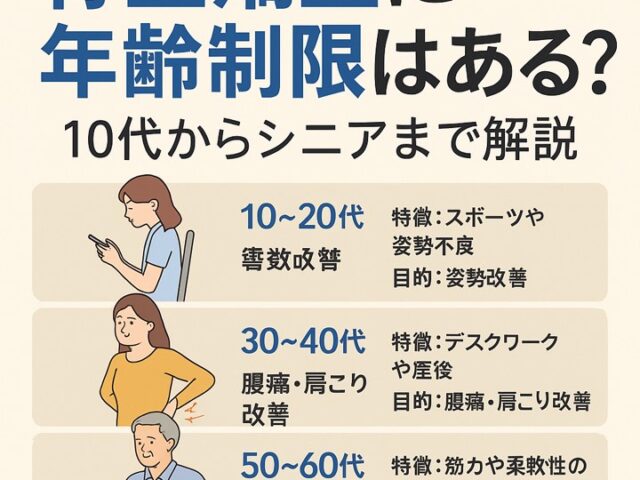 骨盤矯正に年齢制限はある？10代からシニアまで解説/江東区北砂