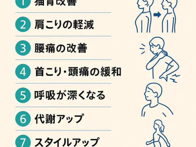姿勢矯正で得られる10の効果｜猫背・肩こり・腰痛改善にも/江東区北砂