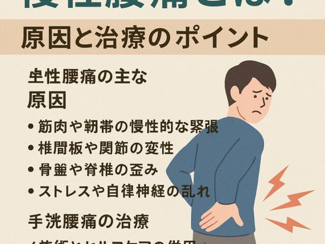 慢性腰痛とは？原因と治療のポイント/江東区北砂