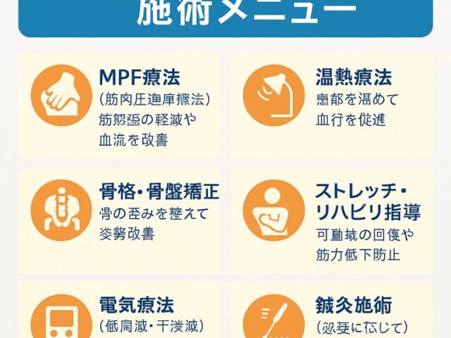 整骨院でできる交通事故治療の施術メニュー/江東区北砂