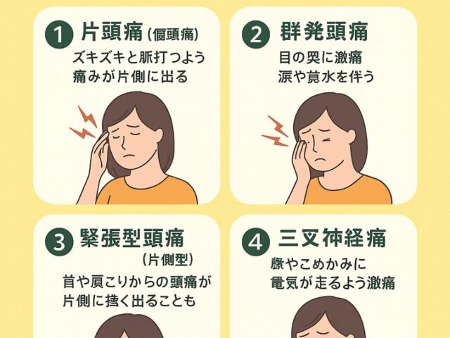 頭の片側だけ痛いときの可能性のある疾患/江東区北砂