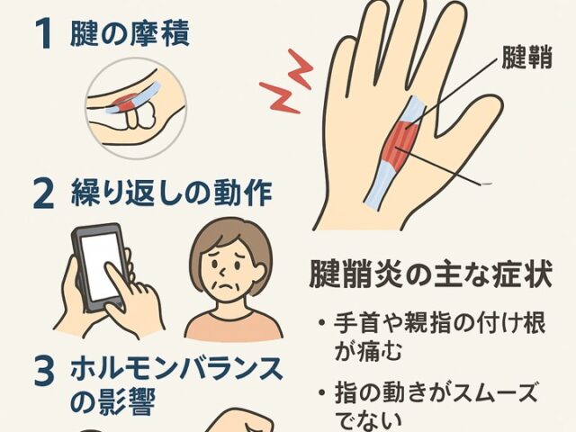 腱鞘炎が起こるメカニズム｜手首や指に痛みが出る理由