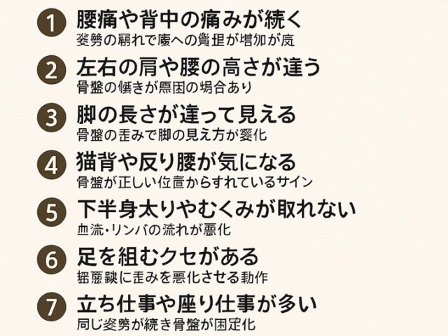 骨盤矯正が必要なサイン10選｜放置すると起こる不調とは？