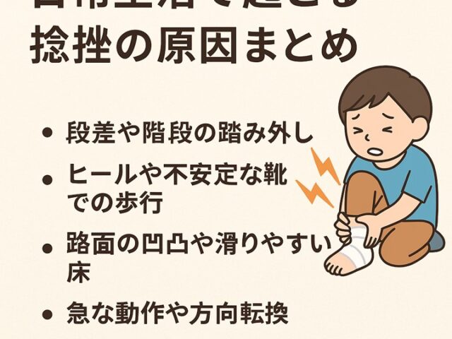 日常生活で起こる捻挫の原因まとめ/江東区北砂