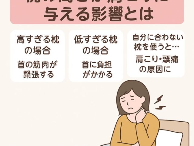 枕の高さが肩こりに与える影響とは｜正しい枕選びで快眠と健康を手に入れる
