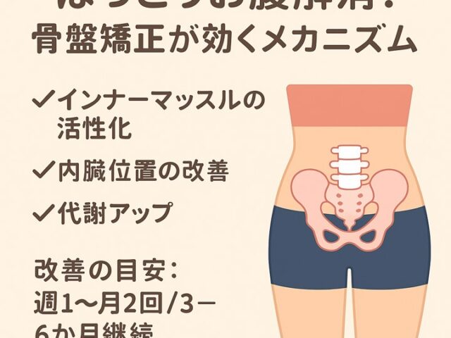 ぽっこりお腹解消！骨盤矯正が効くメカニズム/江東区北砂