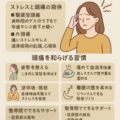 ストレスによる頭痛を和らげる習慣/江東区北砂