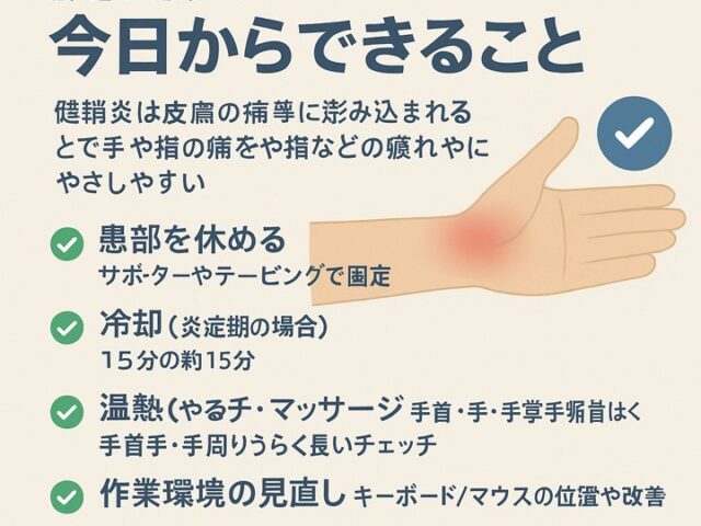 腱鞘炎改善のために今日からできること｜痛みを和らげ再発を防ぐ習慣