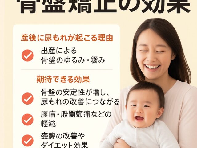 尿もれに悩む産後ママ必見！骨盤矯正の効果/江東区北砂