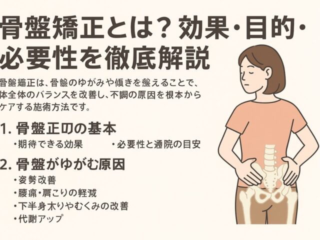 骨盤矯正とは？効果・目的・必要性を徹底解説/江東区北砂