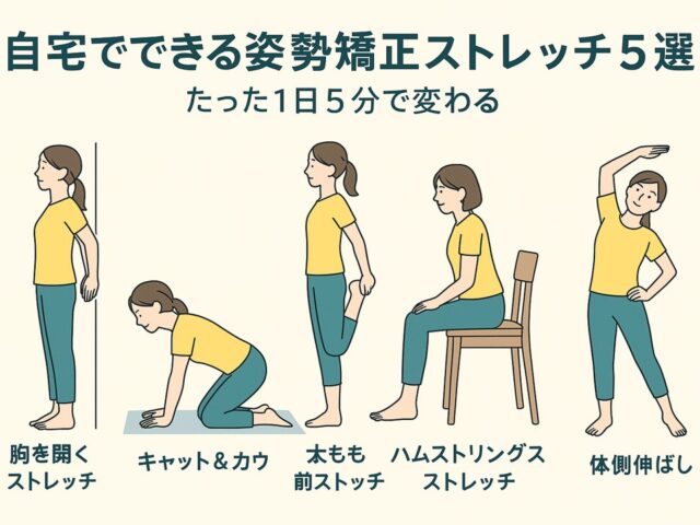 自宅でできる姿勢矯正ストレッチ5選｜たった1日5分で変わる/江東区北砂
