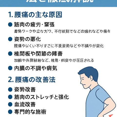 腰痛の原因と改善法を徹底解説｜日常からできる予防・治療のポイント