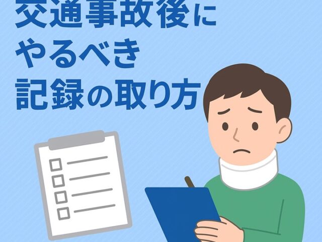 交通事故後にやるべき記録の取り方｜補償と治療をスムーズに進めるために