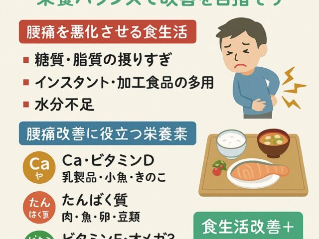 腰痛と食生活の関係｜栄養バランスで改善を目指そう/江東区北砂