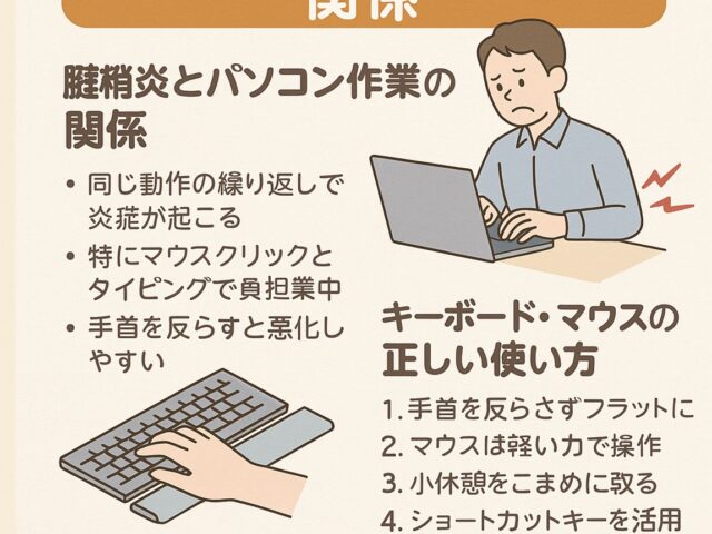 腱鞘炎とパソコン作業の関係｜キーボード・マウスの使い方