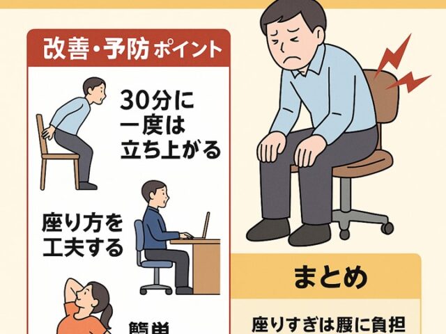 長時間座りっぱなしが引き起こす腰の急激な痛み/江東区北砂