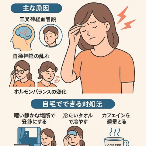 目の奥がズキズキする偏頭痛の原因と対処法/江東区北砂