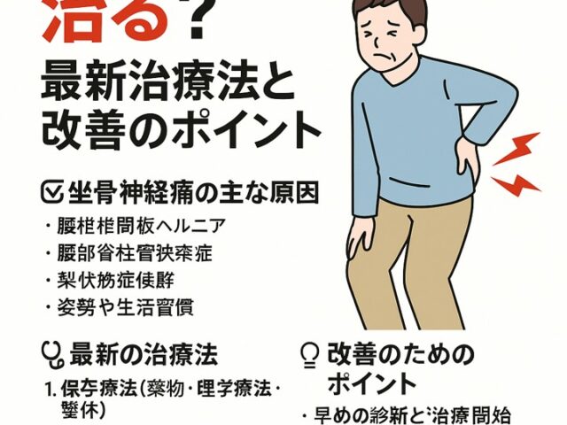 坐骨神経痛は治る？最新治療法と改善のポイント/江東区北砂