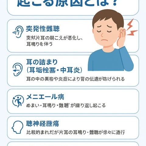 耳鳴りが片耳だけに起こる原因とは？/江東区北砂