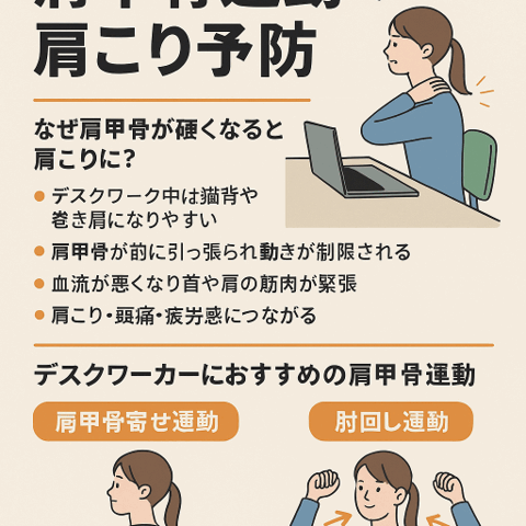 デスクワーカー必見！肩甲骨運動で肩こり予防/江東区北砂