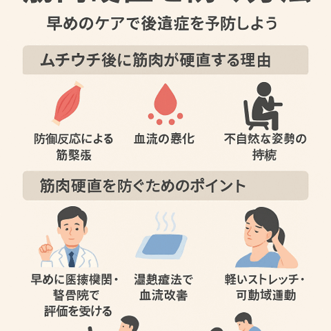 ムチウチ後の筋肉硬直を防ぐ方法｜早めのケアで後遺症を予防しよう/江東区北砂