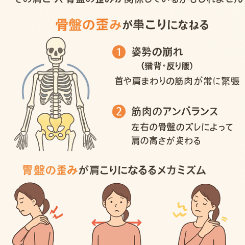 🦴 骨盤の歪みと肩こりの関係性/江東区北砂