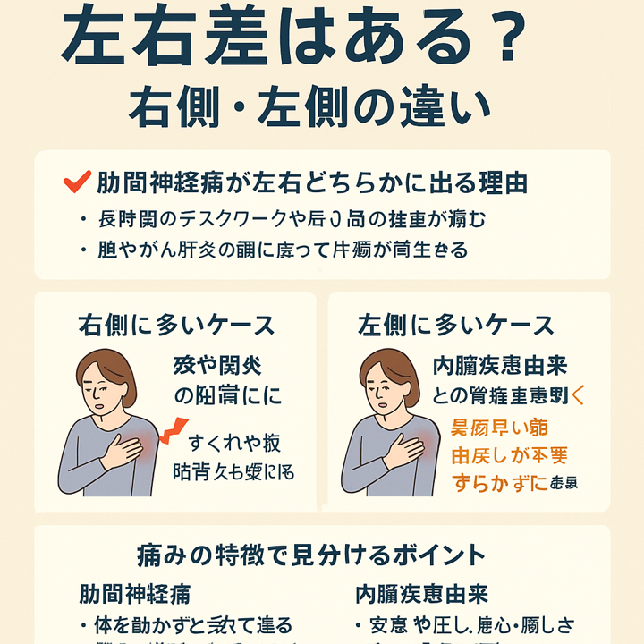 肋間神経痛の左右差はある？右側・左側の違い/江東区北砂