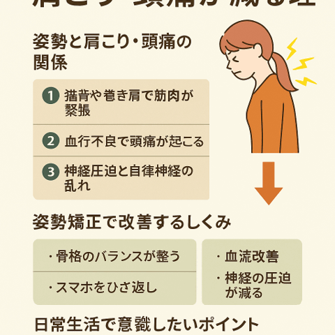 姿勢矯正で肩こり・頭痛が減る理由/江東区北砂