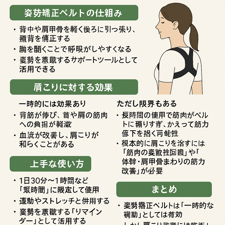 姿勢矯正ベルトは肩こりに効果的？/江東区北砂