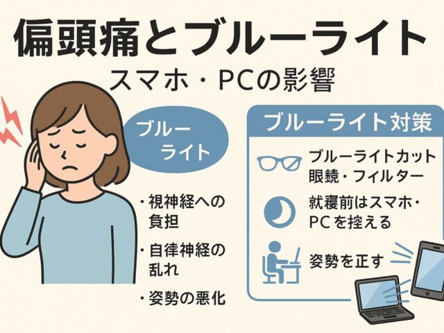 偏頭痛とブルーライト｜スマホ・PCの影響/江東区北砂