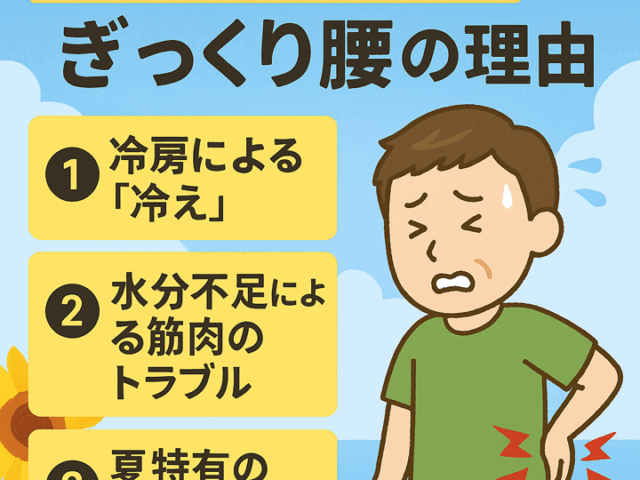 暑い夏に増えるぎっくり腰の理由/江東区北砂