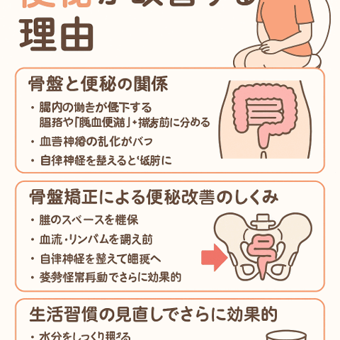 骨盤矯正で便秘が改善する理由/江東区北砂