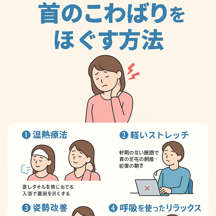 ムチウチ後の首のこわばりをほぐす方法/江東区北砂