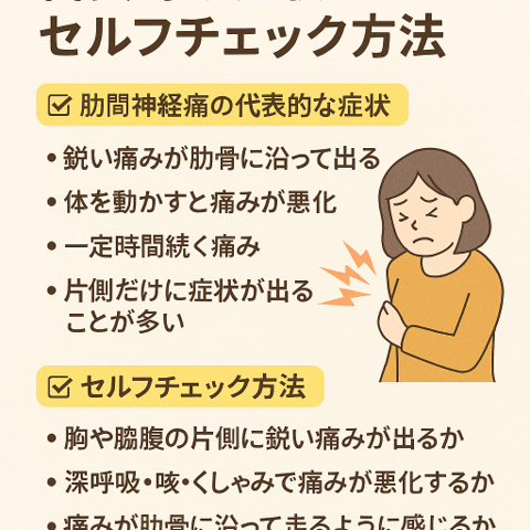 肋間神経痛の代表的な症状とセルフチェック方法/江東区北砂