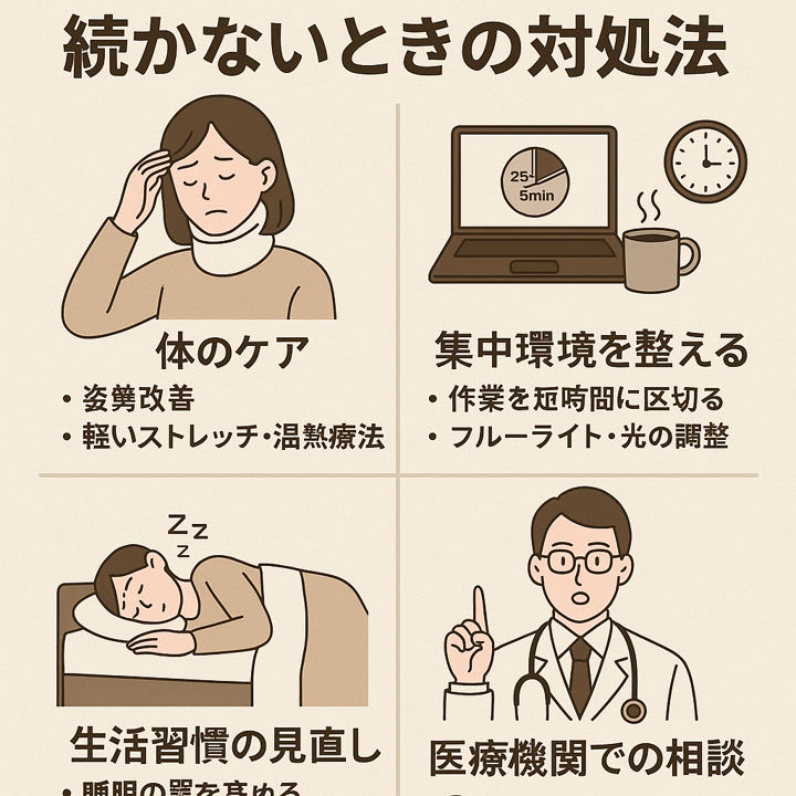 ムチウチで集中力が続かないときの対処法/江東区北砂