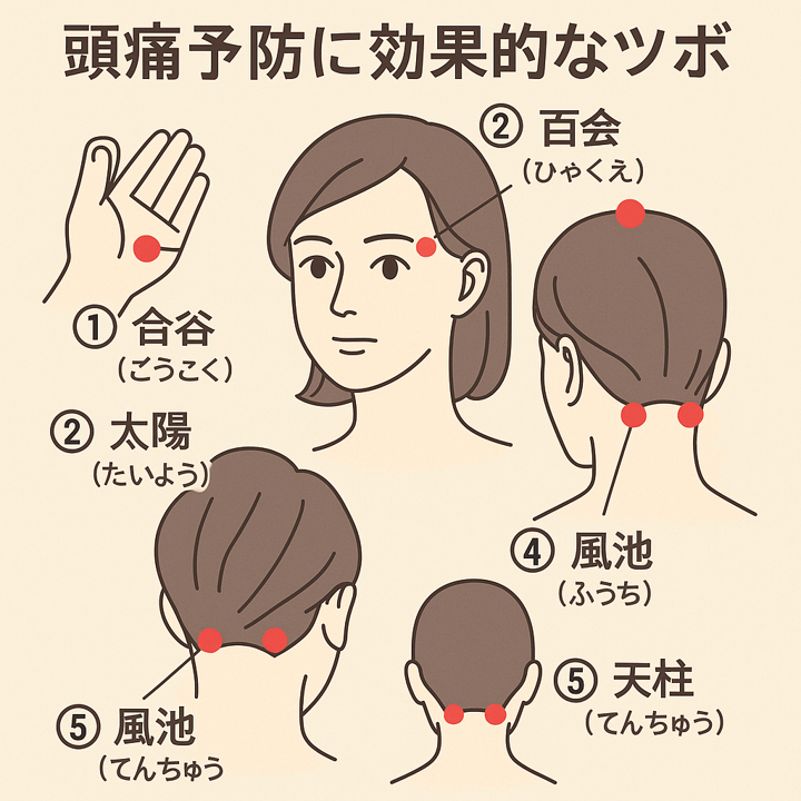 頭痛予防に効果的なツボ5選/江東区北砂