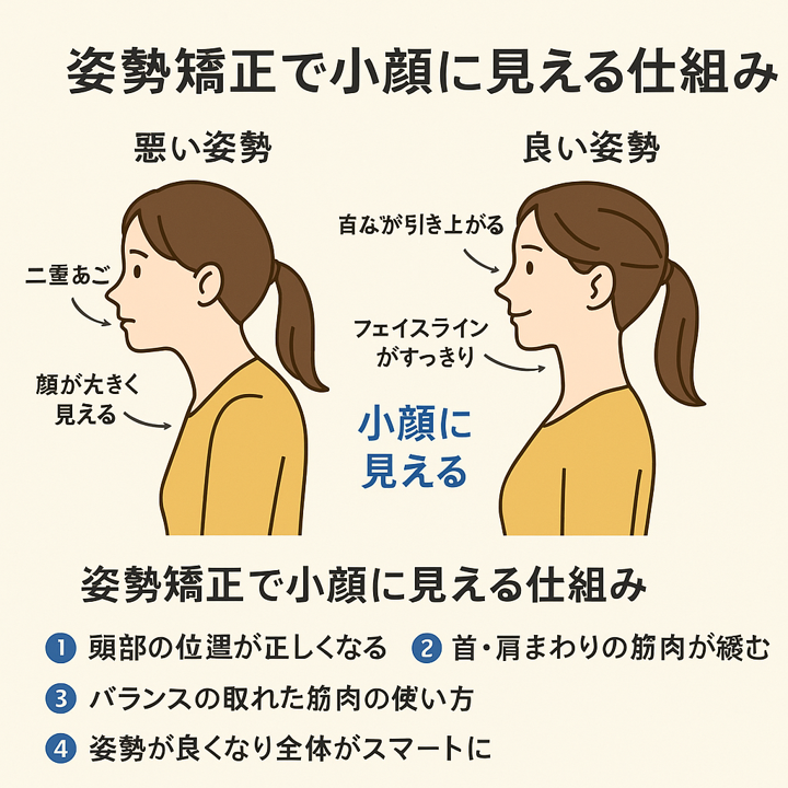 姿勢矯正で小顔に見える仕組みと事例｜美容と健康を両立する整体ケア