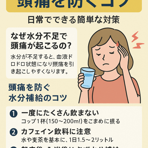 水分補給で頭痛を防ぐコツ｜日常でできる簡単な対策