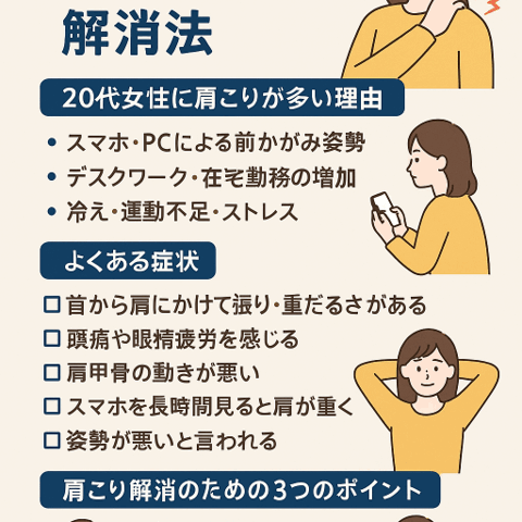 💁‍♀️ 20代女性の肩こり事情と解消法/江東区北砂