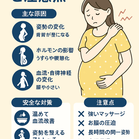 🤰 妊娠中の肩こり対策と注意点/江東区北砂
