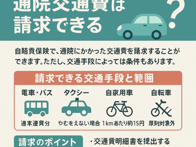 🚗 交通事故治療の通院交通費は請求できる？/江東区北砂