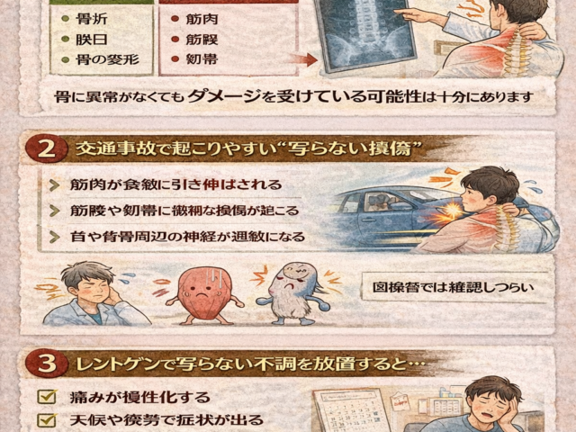 交通事故後の不調はレントゲンに写らない？/江東区北砂